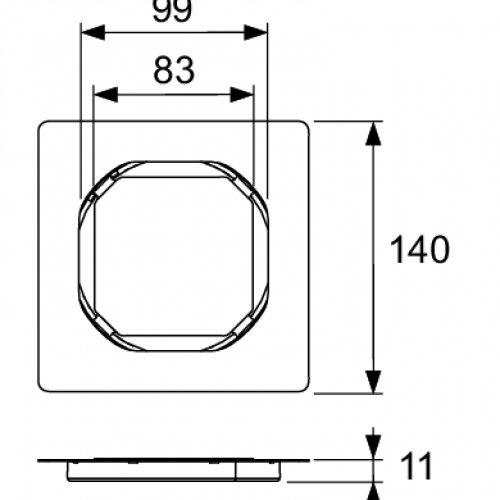 Фото 3660016 Основа для плитки TECEdrainpoint S, 100 мм, из нержавеющей стали, без рамки