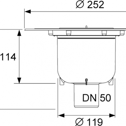 Фото 3601600 Сифон TECEdrainpoint S DN 50, вертикальный с универсальным фланцем Seal System