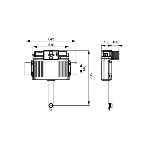 Фото 9041308 Cмывной бачок Uni TECEbox с монтажной пластиной, высота 1 060 мм