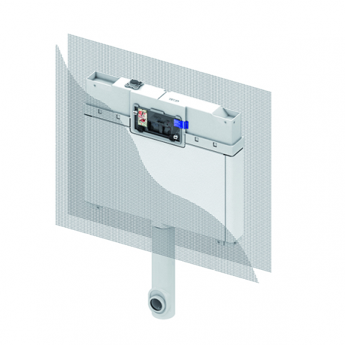 Фото 9370007 Сливной бачок TECEbox Octa, 8 см, для напольного унитаза, с арматурной сеткой, высота установки 1110 мм