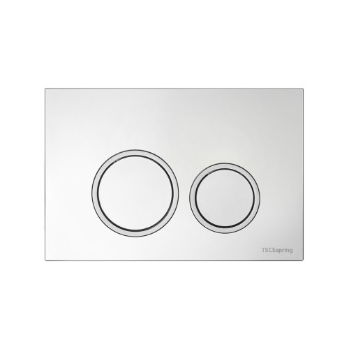 Фото 9940101 TECEspring R Панель смыва с круглыми кнопками хром глянцевый контур клавиш хром матовый