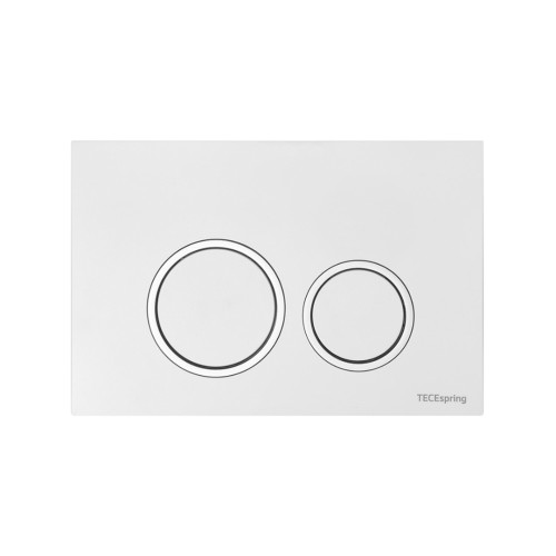 Фото 9940103 TECEspring R Панель смыва с круглыми кнопками белый глянцевый, контур клавиш хром глянцевый