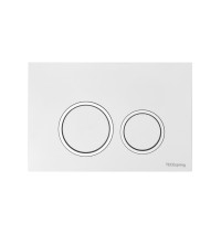 9940103 TECE TECEspring R Панель смыва с круглыми кнопками белый глянцевый, контур клавиш хром глянцевый