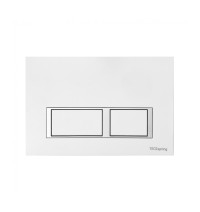 9940203 TECE TECEspring V Панель смыва с прямоугольными кнопками белый глянцевый контур клавиш хром глянцевый