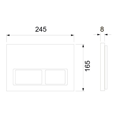Фото 9940204 TECEspring V Панель смыва с прямоугольными кнопками черный матовый