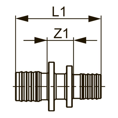 Фото 766505S TECEspring AX, Соединение труба-труба редукционное, 25 х 20, латунь