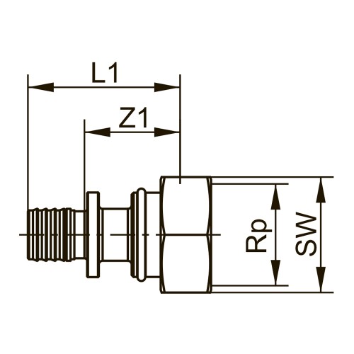 Фото 765008S TECEspring AX, Соединение прямое с внутренней резьбой, 32 х 1