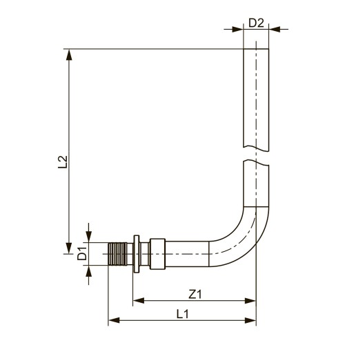 Фото 714020S TECEspring AX, Монтажная трубка для радиатора, конечная, 20 х 15 х 300 мм