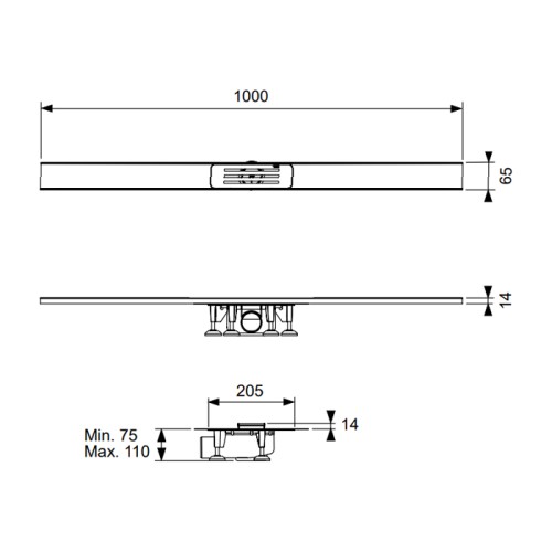 Фото 15301100 TECElineo Подрезной дренажный канал (400-1000)