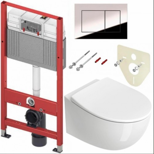 Фото  Комплект инсталляция TECE base 9400412 с подвесным унитазом Catalano Italy с сиденьем микролифт (смыв торнадо)