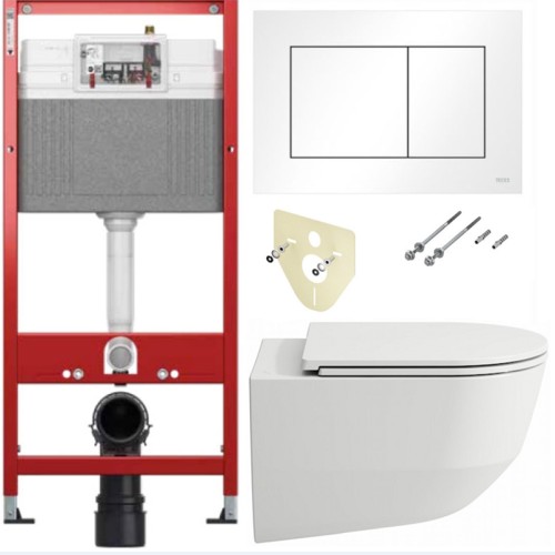 Фото  Комплект инсталляция TECE base 9400413 с унитазом подвесным Laufen Pro Rimless с сиденьем микролифт